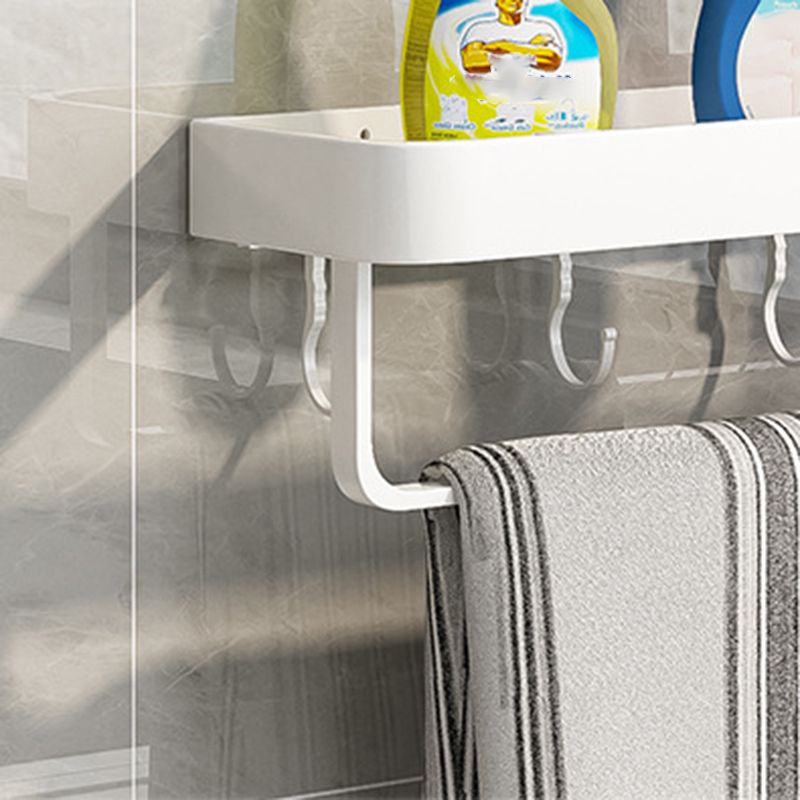 Contemporary Bathroom Accessory Set  Metal Bath Shelf in White