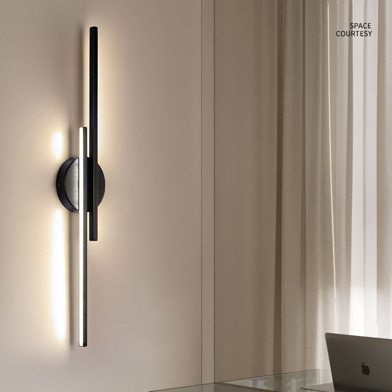 Lámparas de diques lineales de estilo minimalista moderno 2 luces de metal iluminación de pared