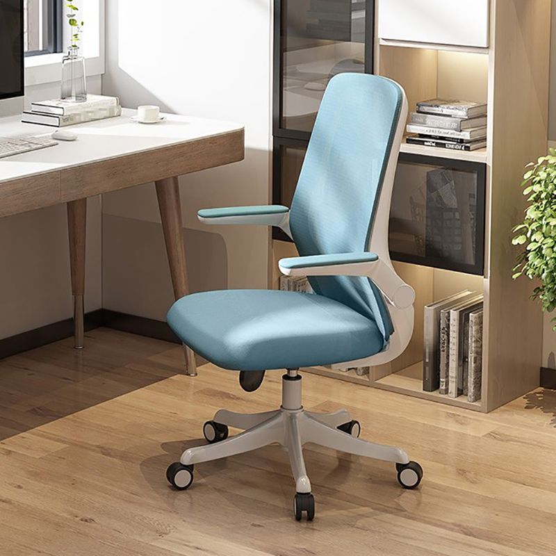 Mid Back Upholstered Office Chair Height-adjustable Desk Chair with Wheels