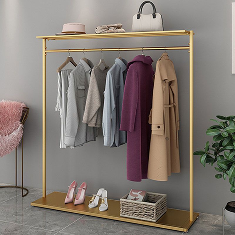 Simple Coat Rack Pure Color Metallic Free Standing Coat Rack With Shelves