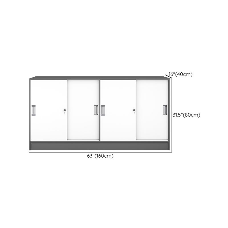 Modern Locking File Cabinet Wooden Contrast Panel File Cabinet for Home Office