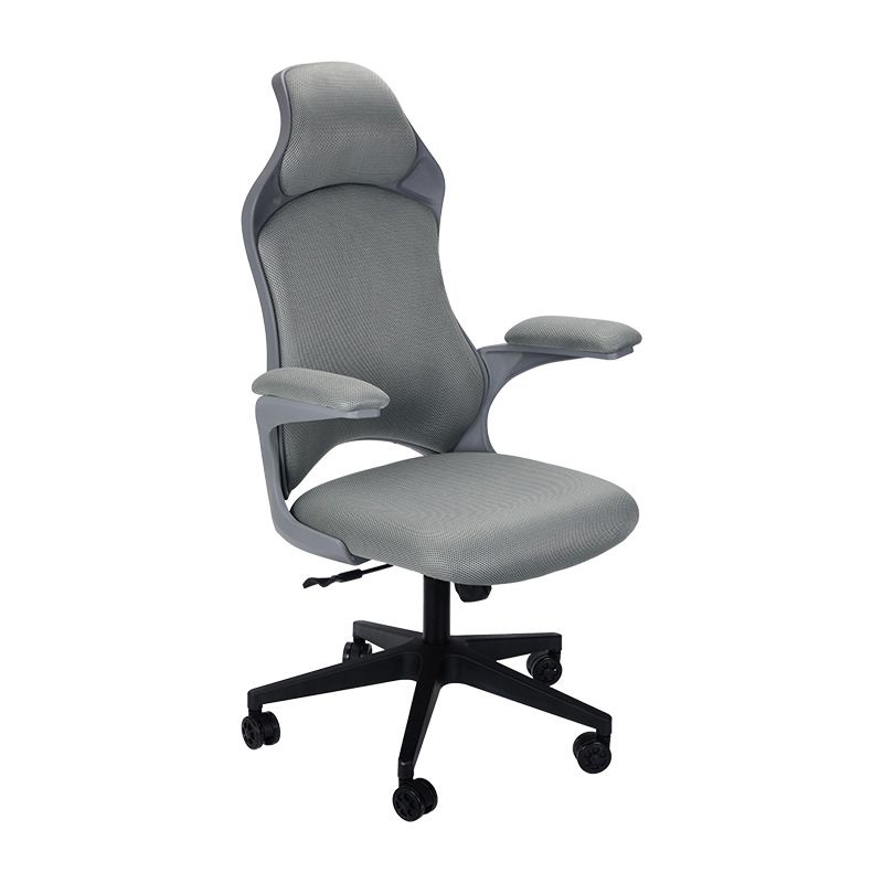 Modern Desk Chair Mesh Conference Chair High-Back Chair in Gray