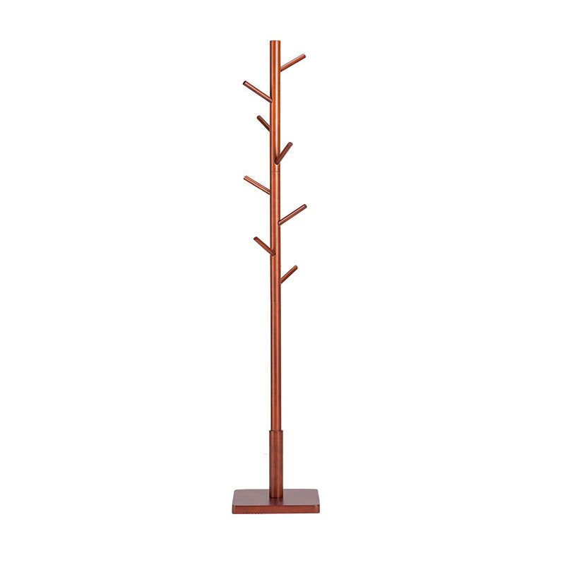 68.9" Hall Tree with Storage Hook , Rubberwood Solid Wood Free Standing Hall Tree