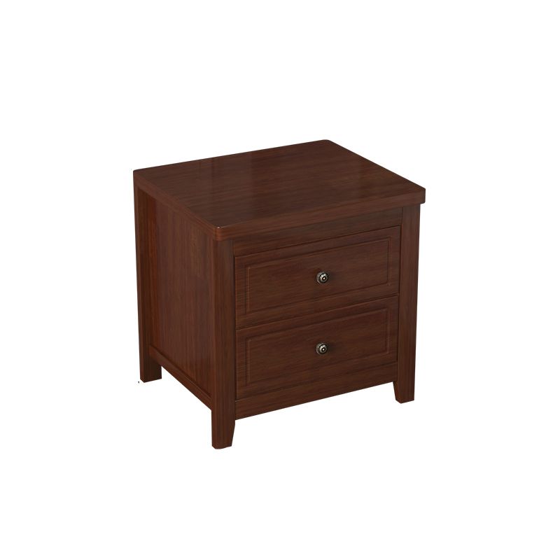 Modern 2-Drawer Storage Nightstand 20 Inch H Imitation Wood Legs Included Night Table