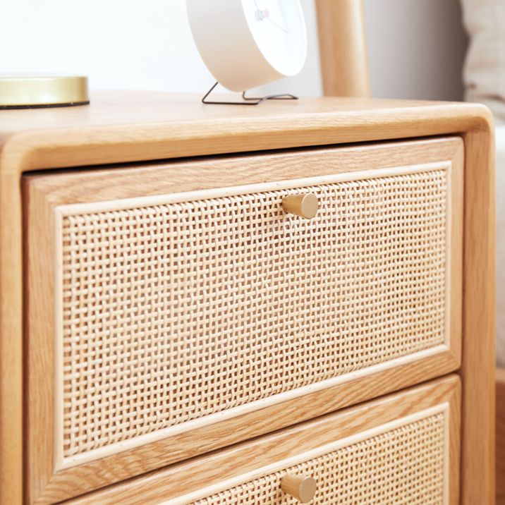 Rattan Bedside Table Modern Minimalist Night Table with Legs