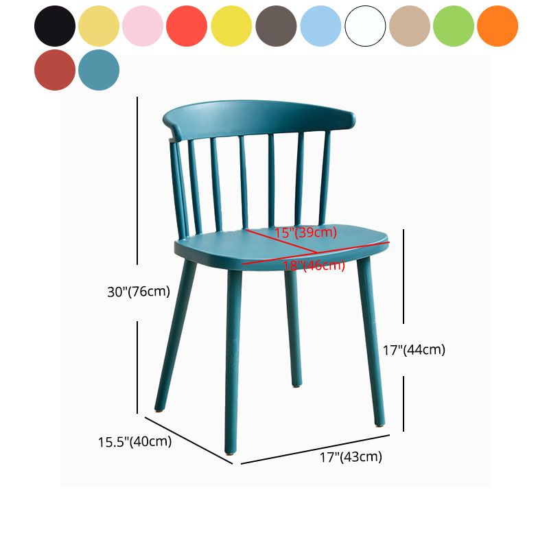 Plastic Contemporary Side Chair Windsor Back Indoor-Outdoor Chair