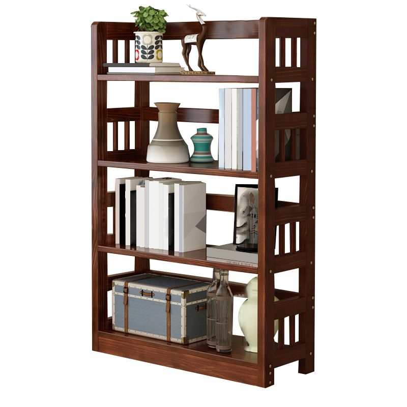 Industrial Open Shelf Standard Kids Bookcase Wood Bookshelf in Pine