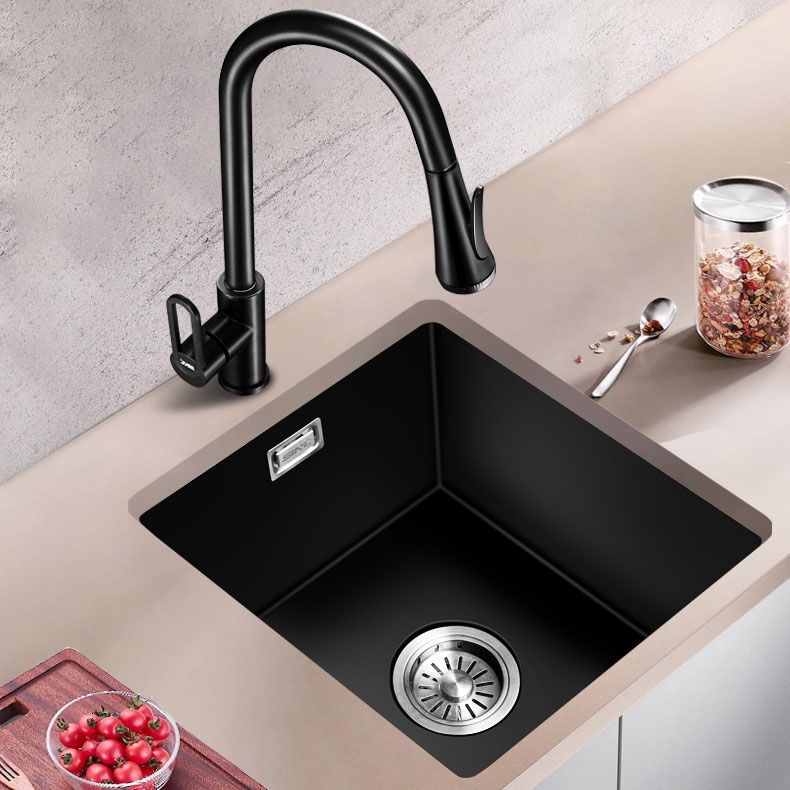 Modern Single Bowl Kitchen Sink Quartz Kitchen Sink with Basket Strainer