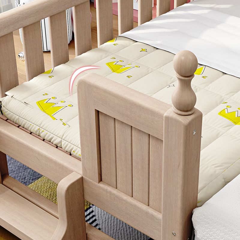 Detachable Headboard Toddler Bed Guardrails Kids Bed with Guardrail