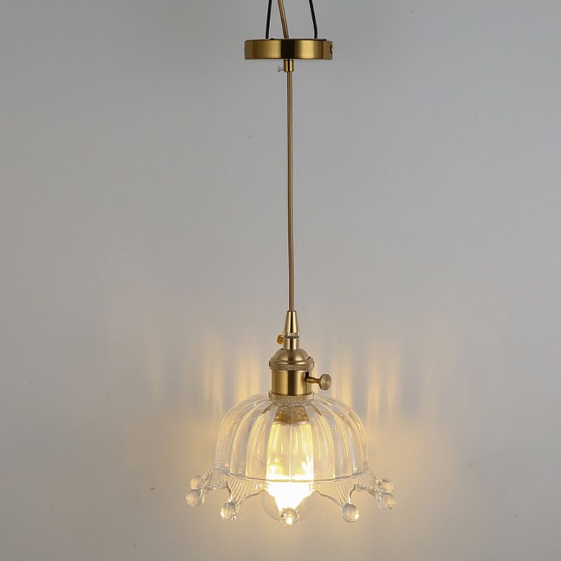 Scalloped Shade Hanging Lamps Industrial Suspension Pendant for Kitchen Restaurant