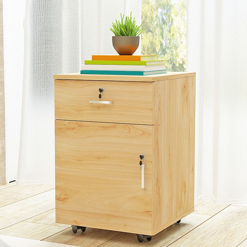 Classic Office Filing Cabinet Wooden File Cabinet with Wheels