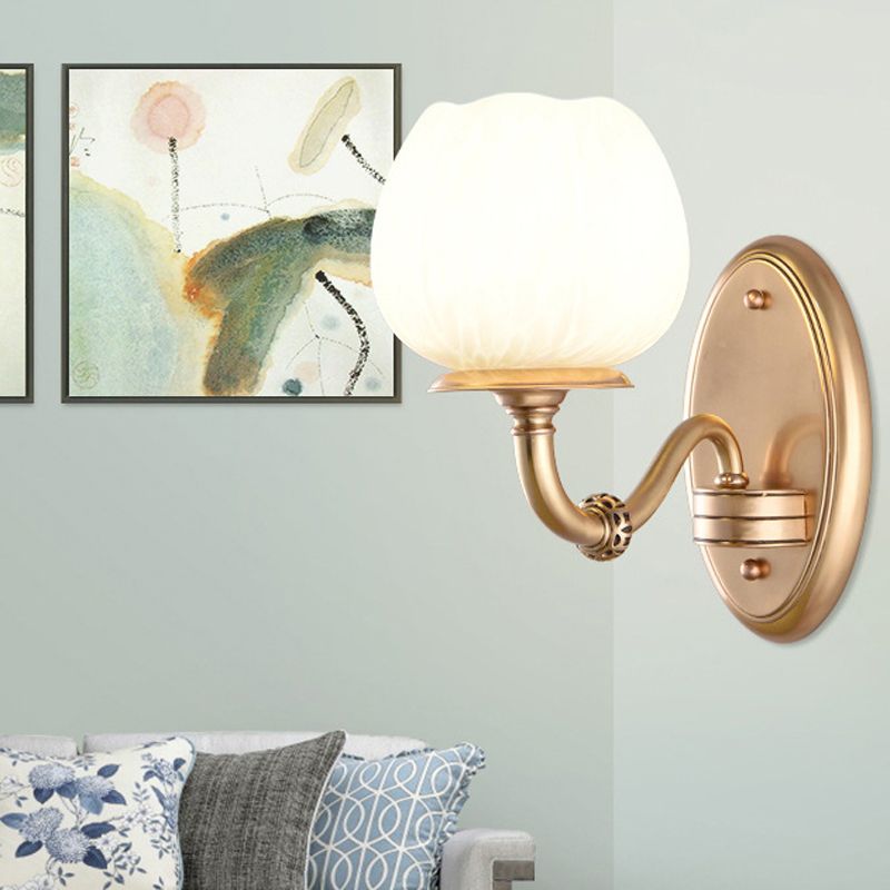 Flower Shape Wall Mount Light Fixture Modern Wall Mounted Lighting in Gold Fixture