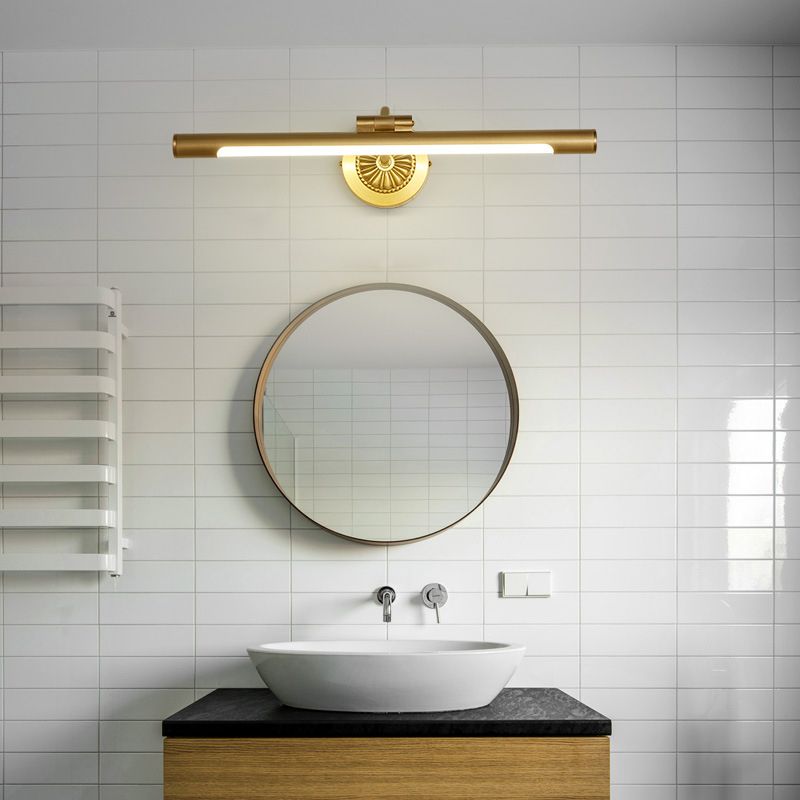 Contemporary Golden Bathroom Vanity Light Metal Single LED Bath Bar