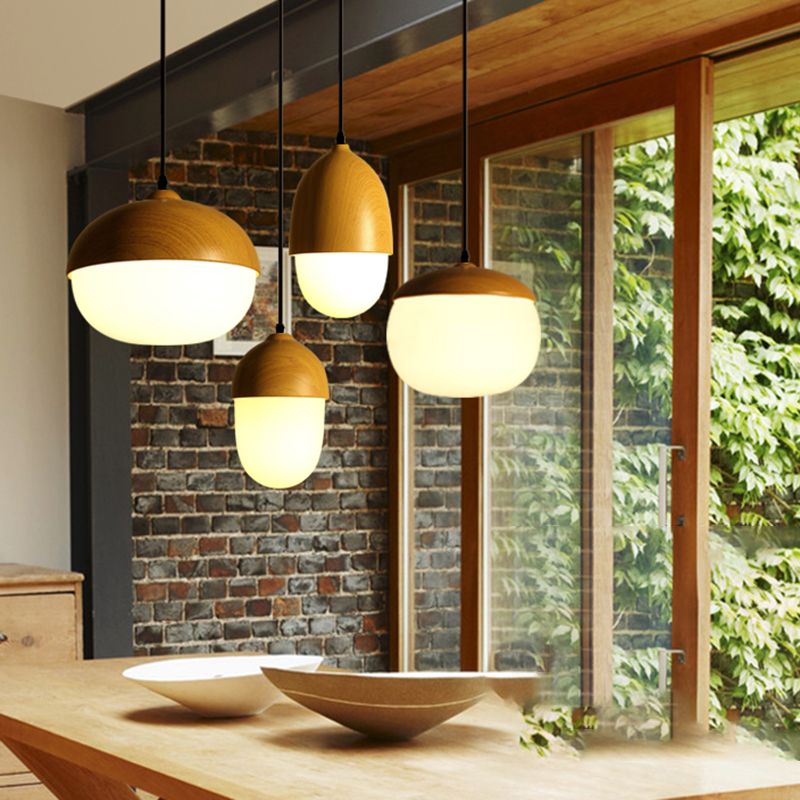 Wood Hanging Pendant Light Nordic-Style Suspension Pendant Light