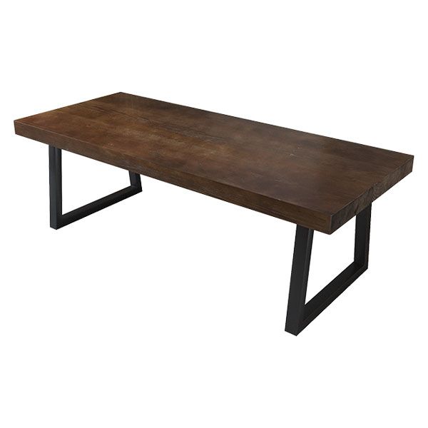 Industrial Rectangular Writing Desk Solid Wood Office Desk with Black Legs