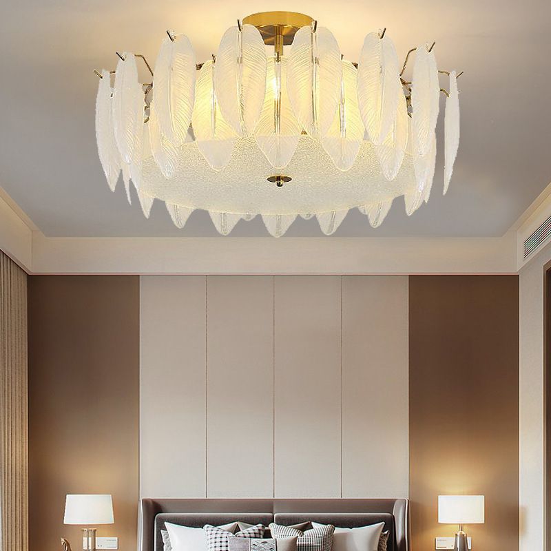 Household Ceiling Light Modern Glass Flush Mount Light Fixture for Bedroom