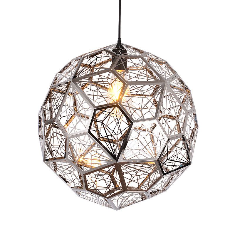 1 Glühbirne Globale Suspensionsbeleuchtung ländliches Silber/Gold -Finish -Metallheizlampe für Restaurant, 10 "/12"/16 "W.