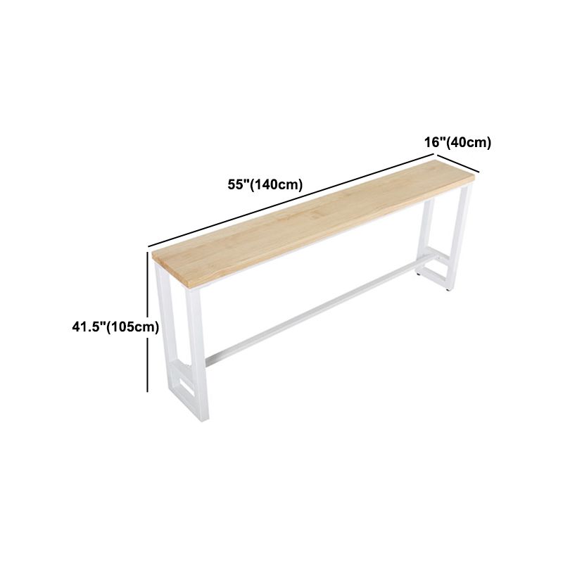 Wood Bar Dining Table Modern Rectangle Bar Table with Trestle for Milk Tea Shop