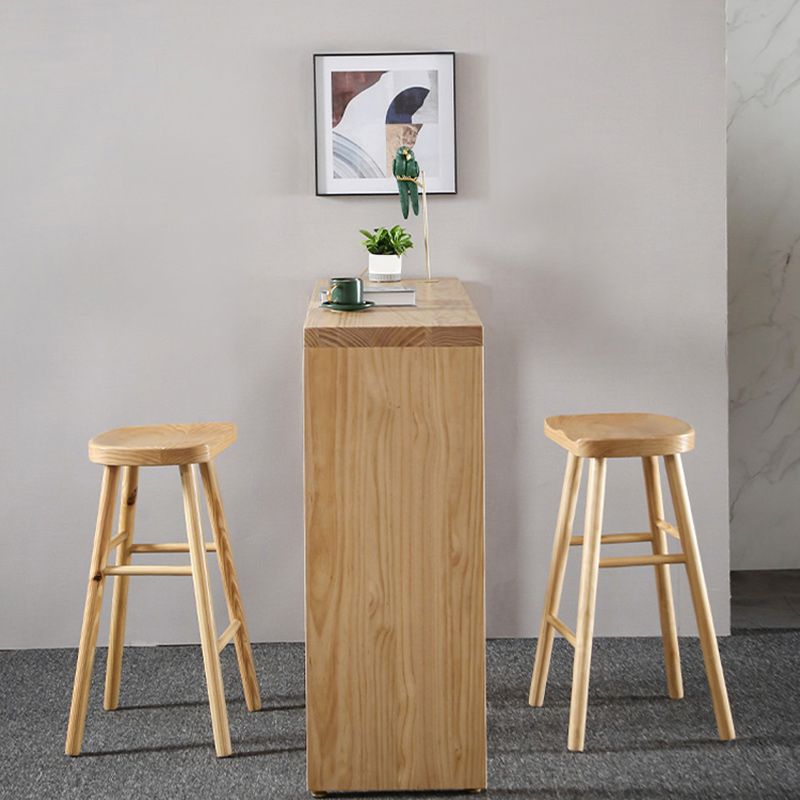 Pine Wood Bar Table Contemporary Bar Table with Wood Pedestal