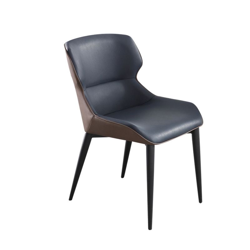 Contemporary Style Arm Wingback Side Chairs Faux Leather Side Chair