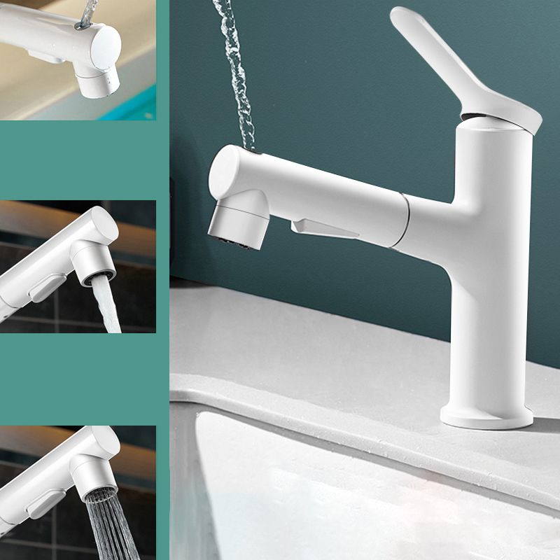 Modern Sink Faucet Solid Color Brass Centerset Lavatory Faucet for Bathroom
