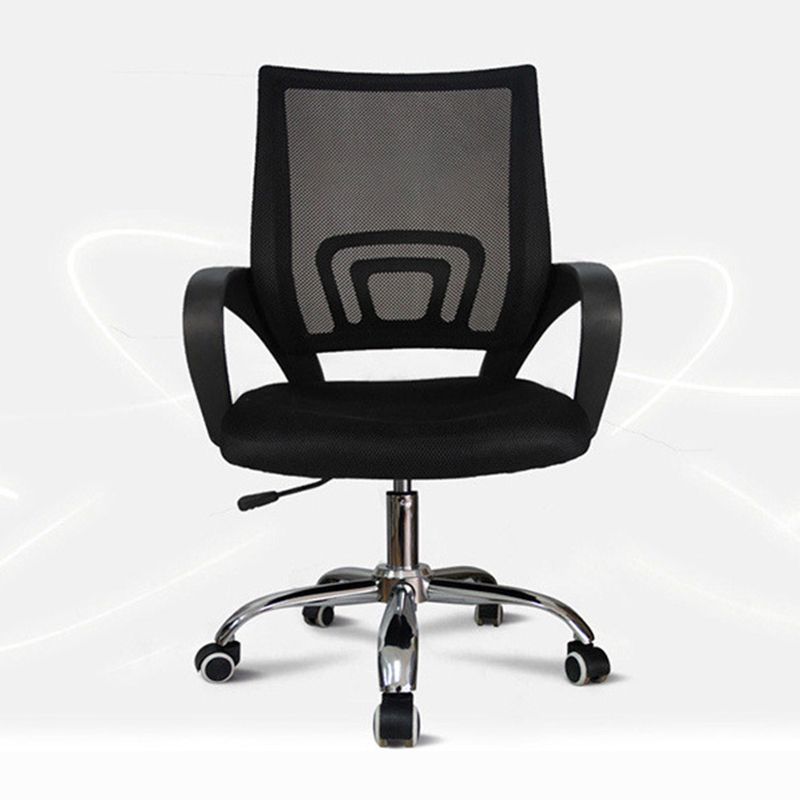 Modern Steel Desk Chair Mid Back Home Office Chair with Wheels