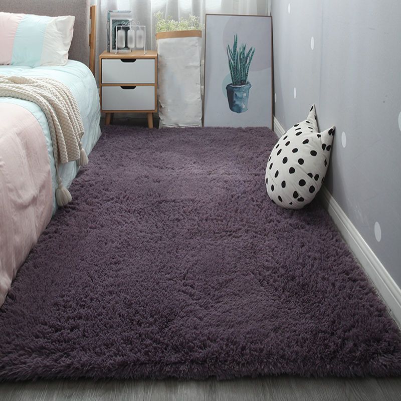 Comfort Home Decoration Area Rug Plain Shag Carpet Polyester Non-Slip Backing Indoor Carpet
