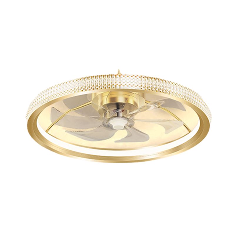 Modern Style Ceiling Fan Lamp Metal Ceiling Fan Lighting in Golden for Bedroom