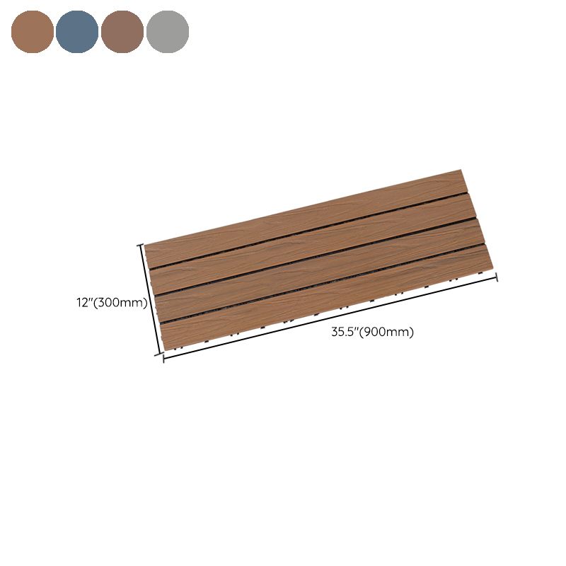 Rectangle Water Resistant Wooden Floor Smooth Engineered Floor Tile for Patio Garden