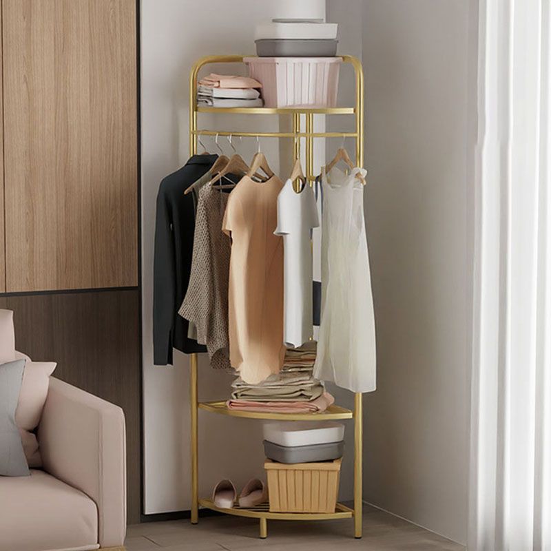 Contemporary Metal Coat Rack Free Standing Clothes Hanger for Living Room