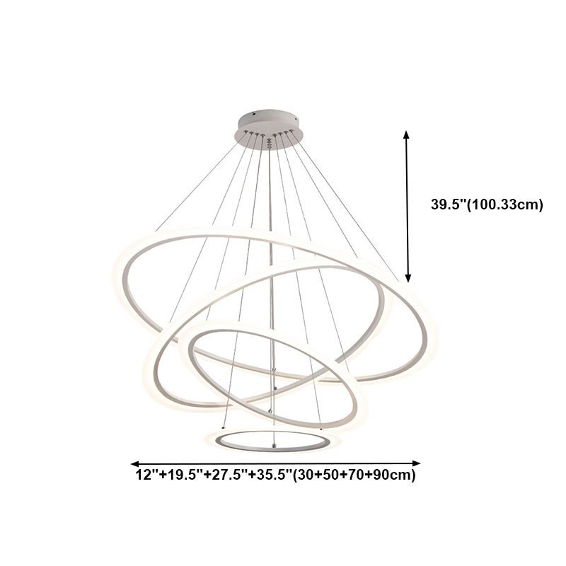 Multi-Tier Shape Chandelier Lights Modern Metal Chandelier Lighting Fixtures in White