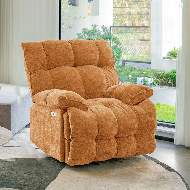 Contemporary Velvet Standard Recliner with Tufted Back and Rocking Base