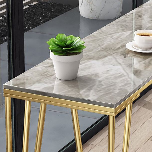 Modern Marble Pub Table with Rectangle Table Top Legs Table - 42" H