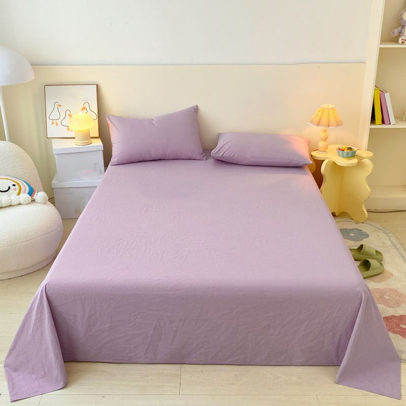 3-Piece Solid Color Sheet Set Cotton Tear Resistant Bed Sheet