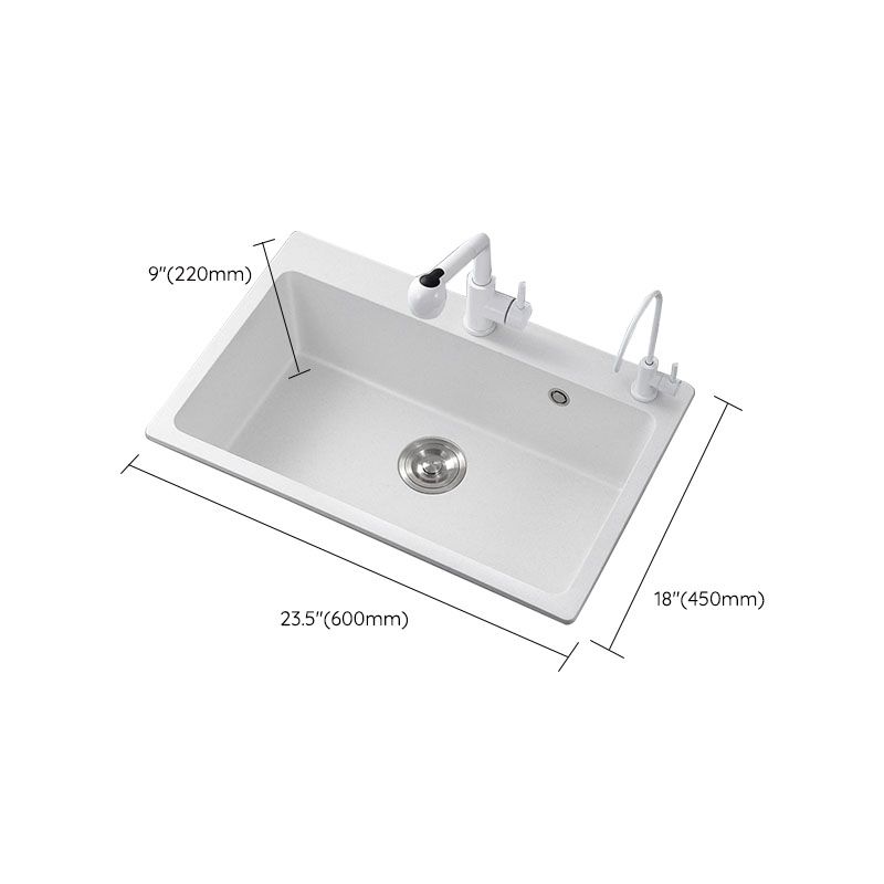 Modern Kitchen Sink Quartz with Accessories and Faucet Drop-In Workstation Sink