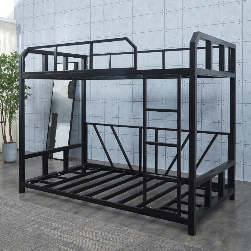 Contemporary Bunk Bed in Iron with Guardrail No Theme Bunk Bed