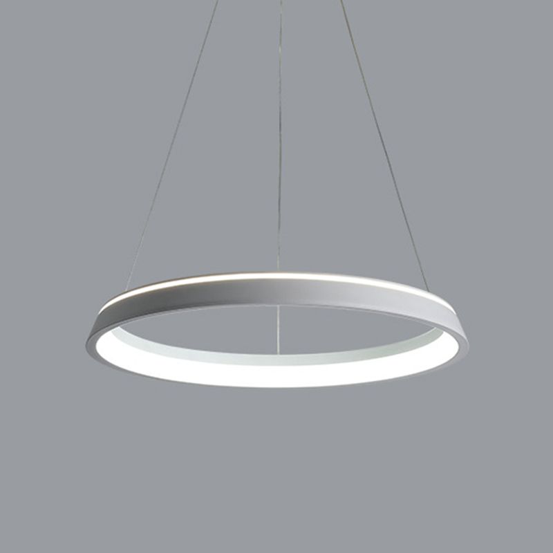 Metal Round Shape Hanging Light Modern Style 1 Light Hanging Ceiling Light