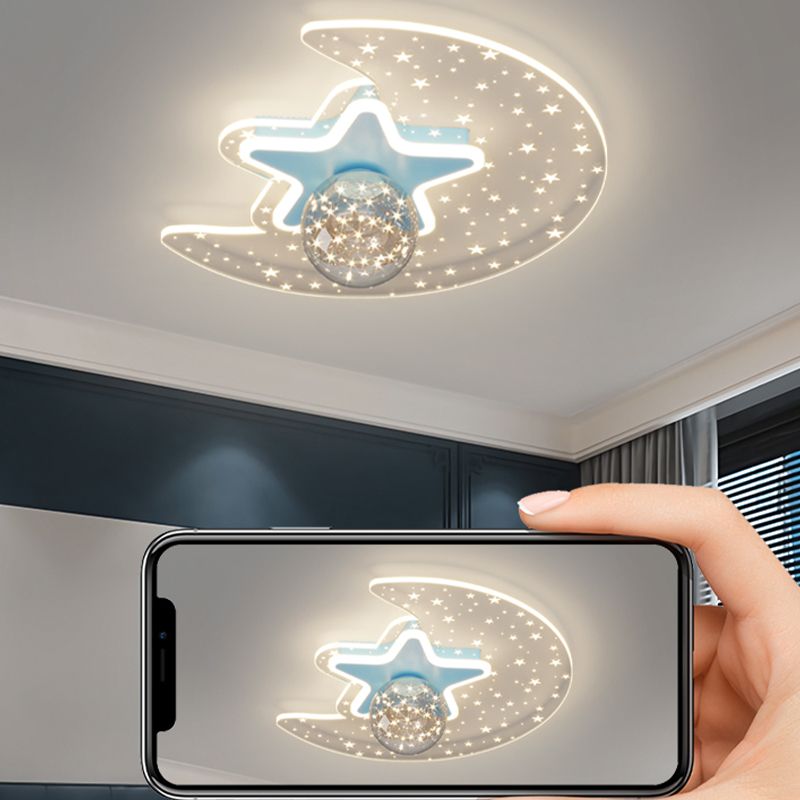 Metal Modern Flush Mount Geometric Shape Ceiling Light with Glass Shade for Living Room