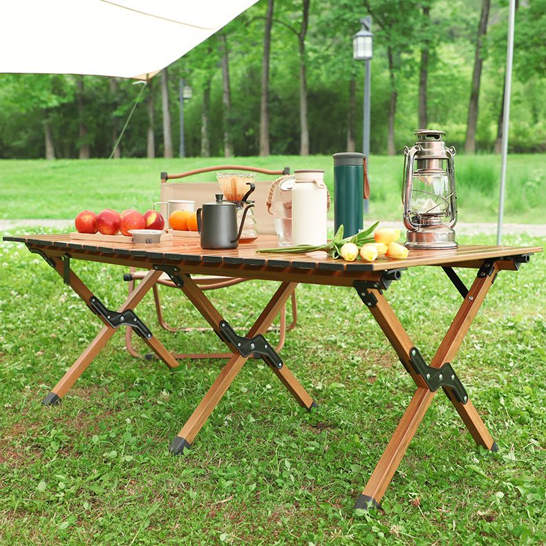 Rectangle Brown Camping Table Contemporary Folding Dining Table