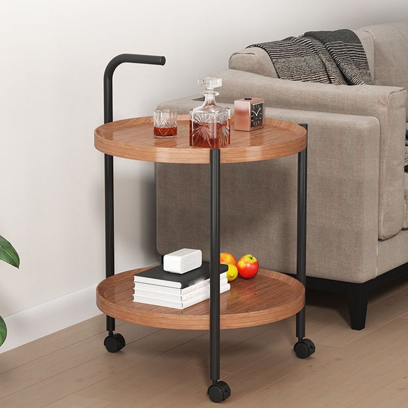 Black Metal 3 Legs Side Table Modernistic Sofa Side Accent Table with Shelf