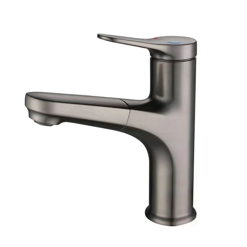 Modern Style Vessel Sink Faucet Single-handle Low Arc Retractable Copper Vessel Faucet