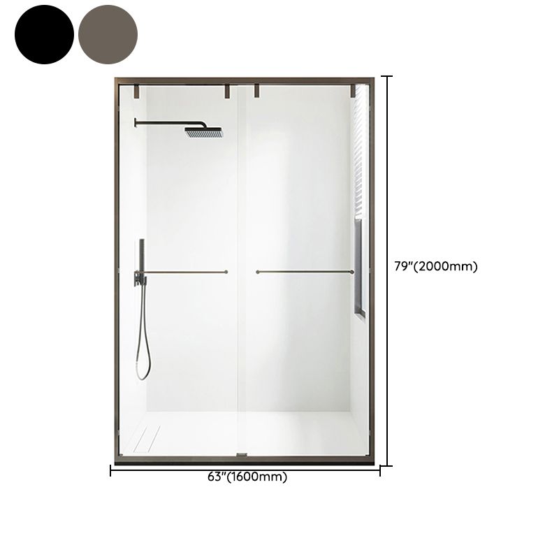 Transparent Double Sliding Shower Bath Door Scratch Resistant Shower Doors