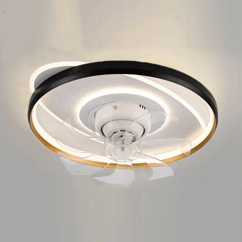 Nordic Style Ceiling Fan Lamp Circle Shape Colorful LED Ceiling Fan Light for Living Room