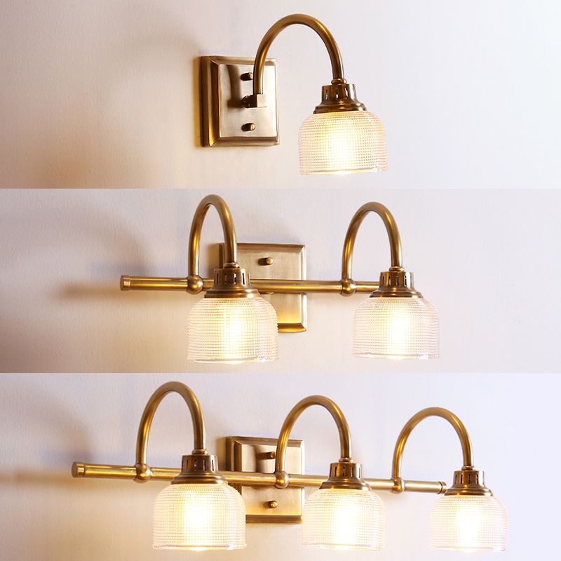 Traditional Simplicity Bowl Vanity Sconce Lights Glass Wall Mount Light Fixture for Bathroom