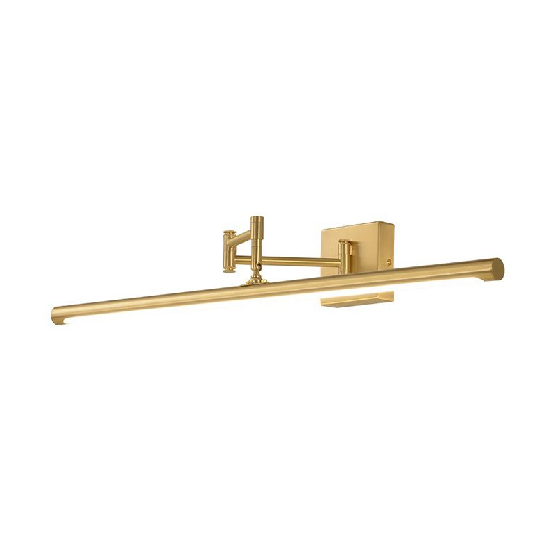 Metal Strip Wall Vanity Light Modern Style 1 Light Vanity Lighting Ideas in Gold