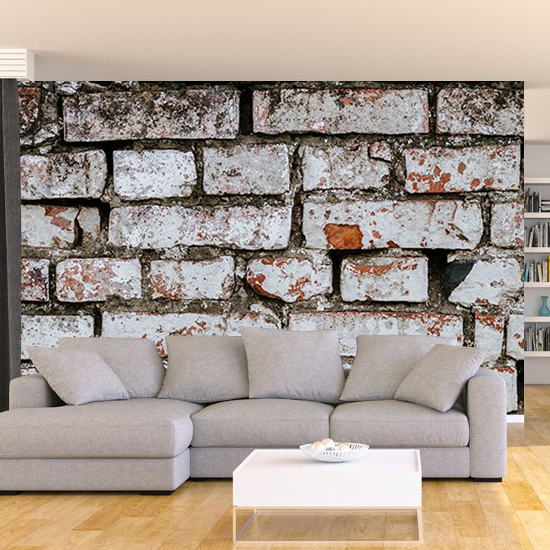Brick Wall Resistant Mural Wallpaper Environment Friendly Sleeping Room Wall Mural