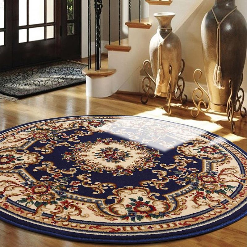 Olden Flower Printed Rug Multi Colored Synthetics Area Carpet Pet Friendly Washable Indoor Rug for Bedroom