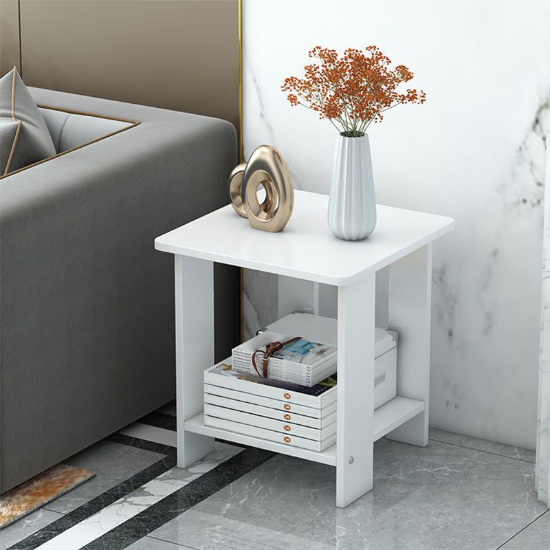 Contemporary Wooden Side Table One Shelf End Table With Four Legs