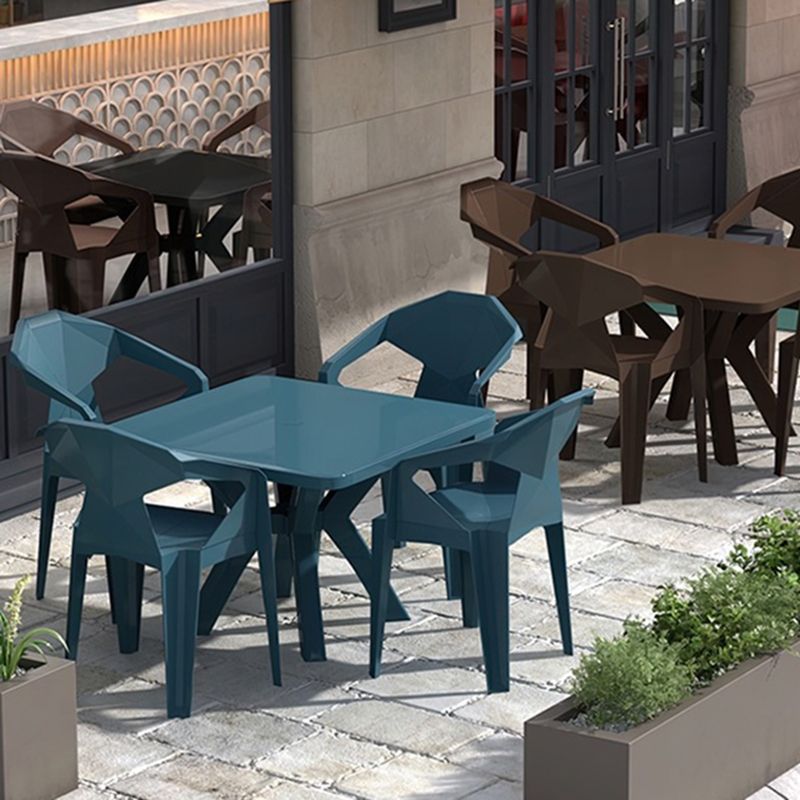 Modern Waterproof Square Courtyard Table Plastic Base Outdoor Table