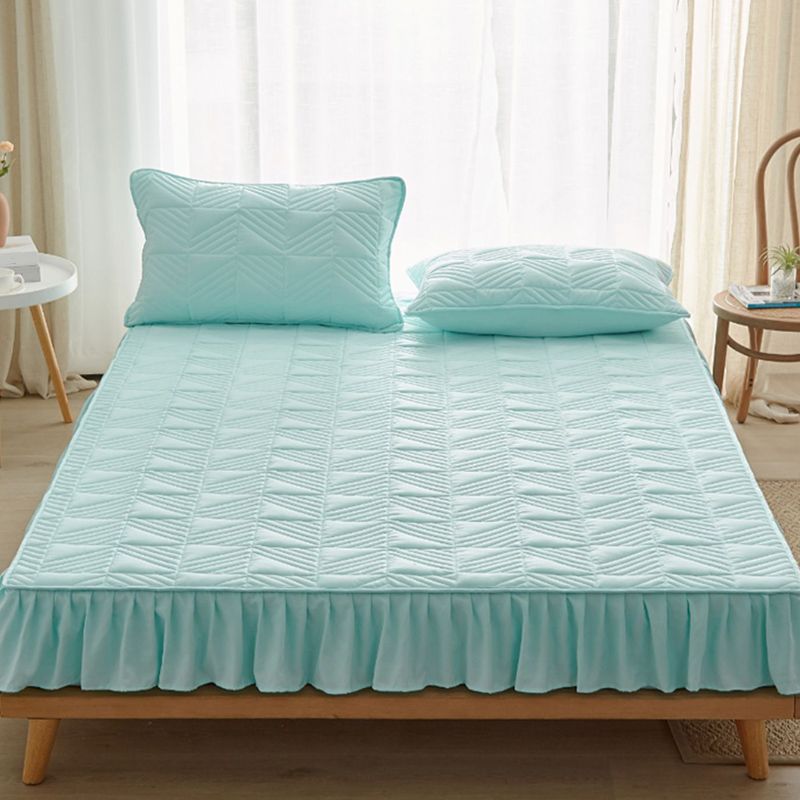 Plain Sheet Quilted Breathable Polyester Soft Fade Resistant Fitted Sheet Set